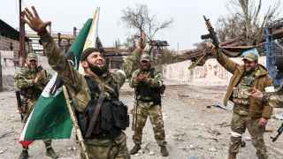 Бойцы чеченского добровольческого батальона «Ахмат»